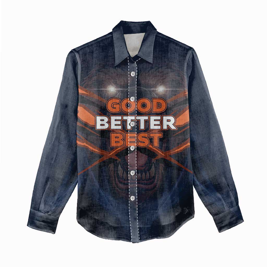 Good Better Best Chicago Football Inspirational Women Casual Shirt Fierce Bears Spirit - Wonder Print Shop