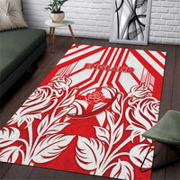 England Red Rose Rugby Area Rug Sporty Style - Wonder Print Shop