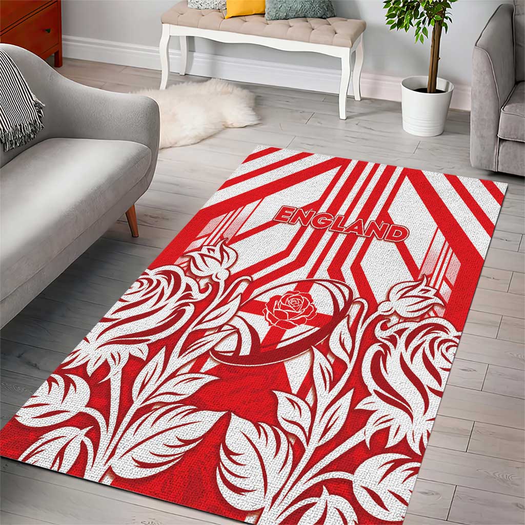 England Red Rose Rugby Area Rug Sporty Style - Wonder Print Shop