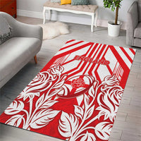 England Red Rose Rugby Area Rug Sporty Style - Wonder Print Shop