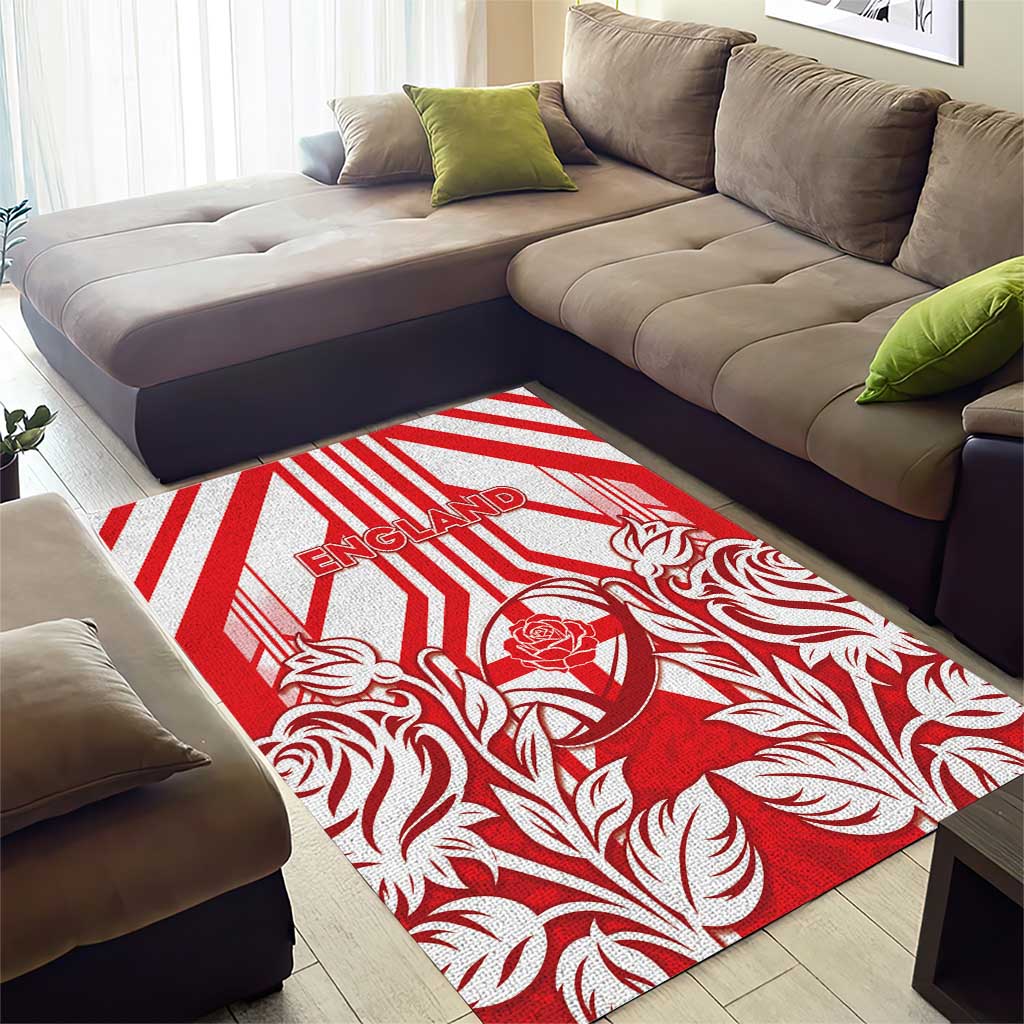 England Red Rose Rugby Area Rug Sporty Style - Wonder Print Shop