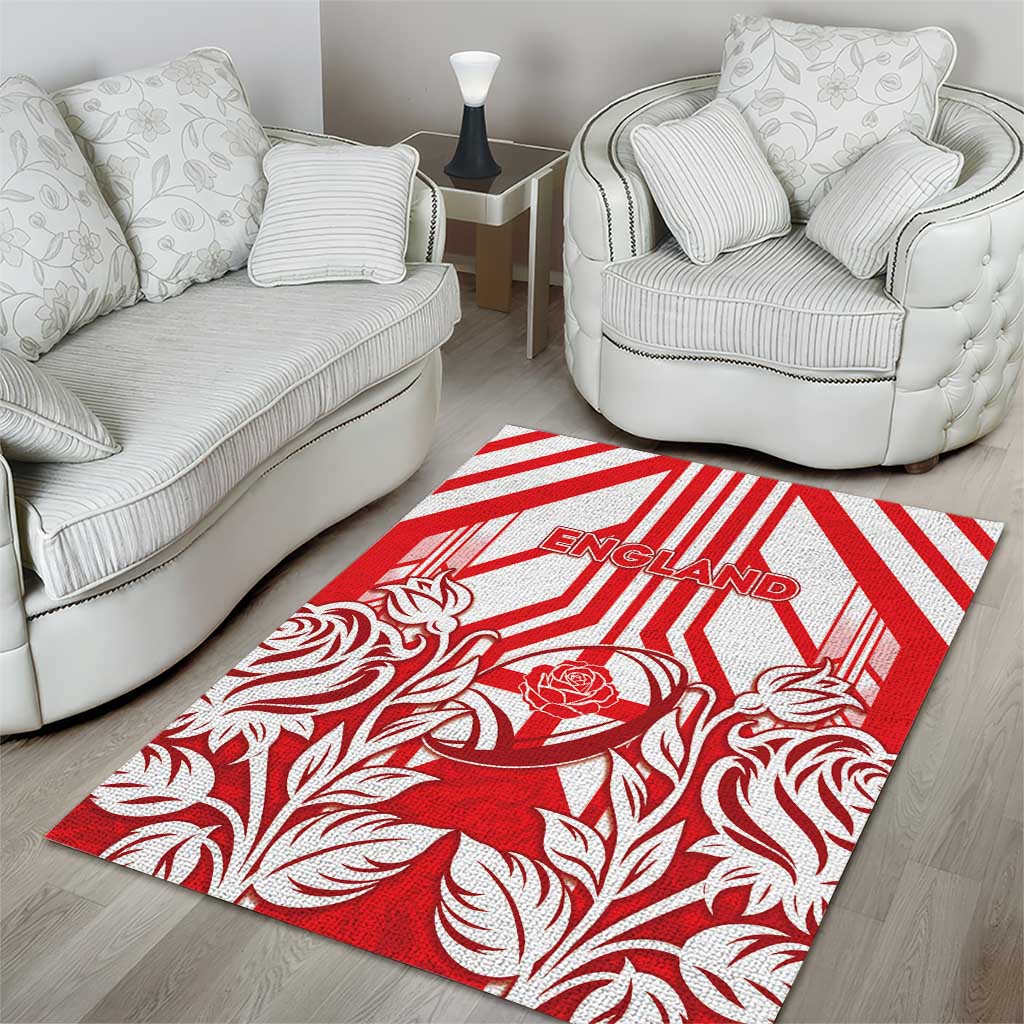 England Red Rose Rugby Area Rug Sporty Style - Wonder Print Shop