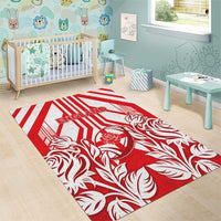 England Red Rose Rugby Area Rug Sporty Style - Wonder Print Shop