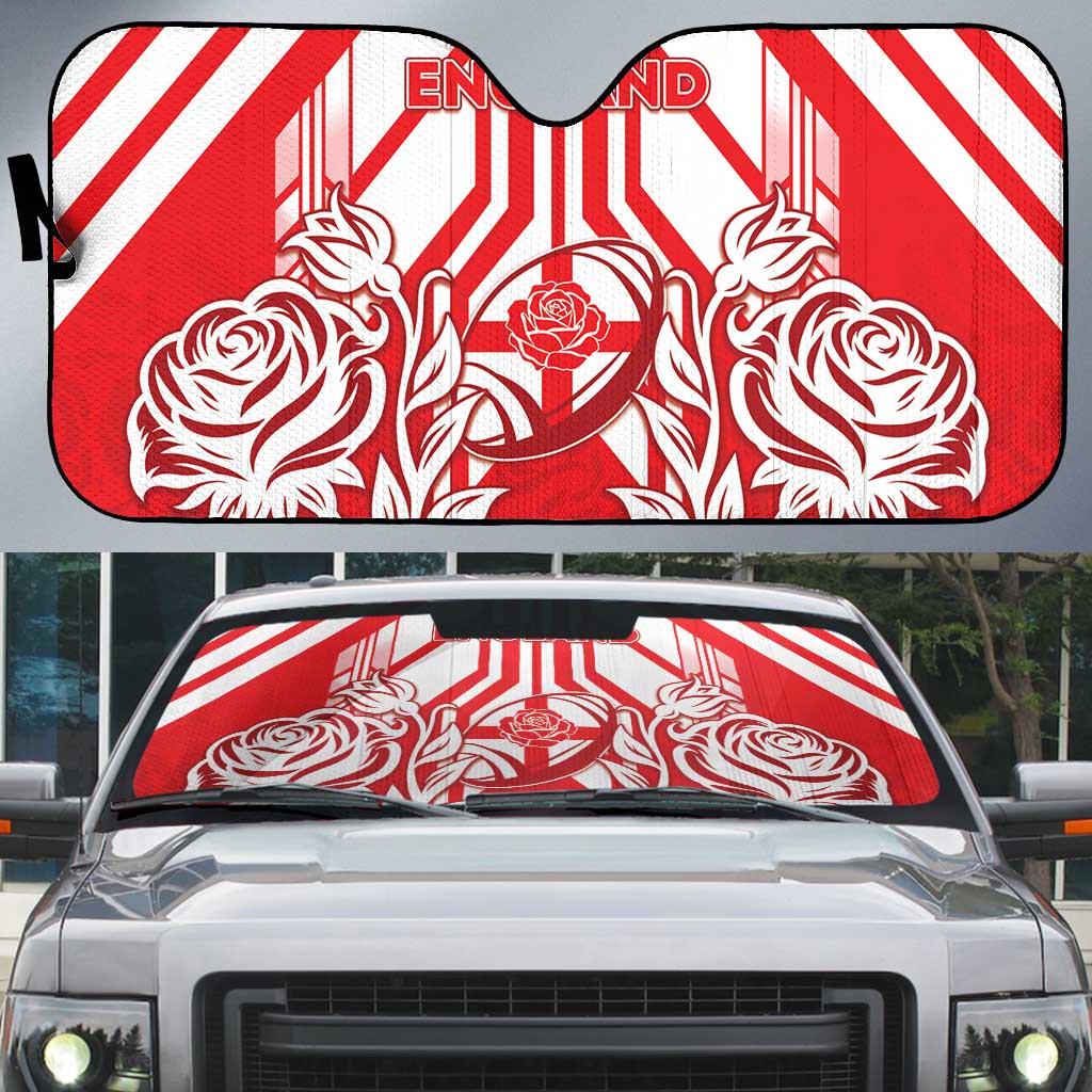 England Red Rose Rugby Auto Sun Shade Sporty Style - Wonder Print Shop