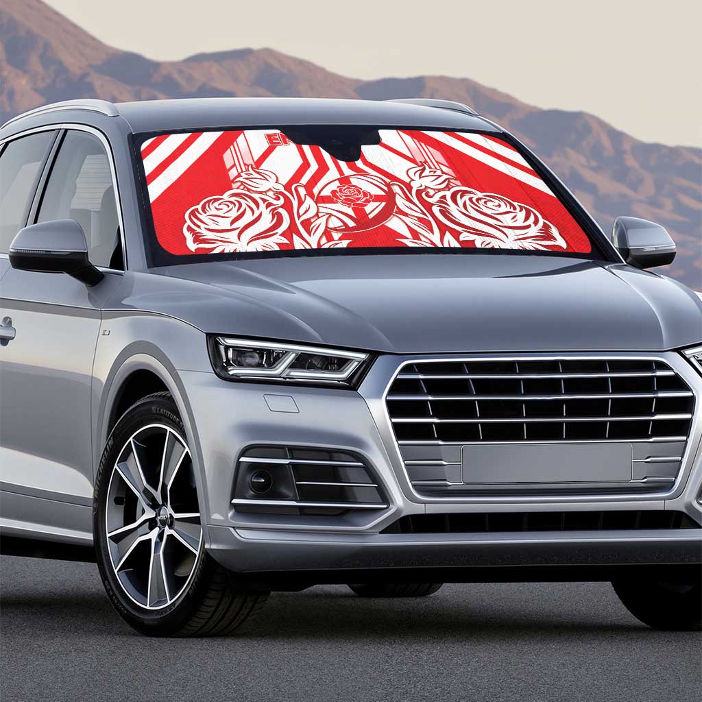 England Red Rose Rugby Auto Sun Shade Sporty Style - Wonder Print Shop