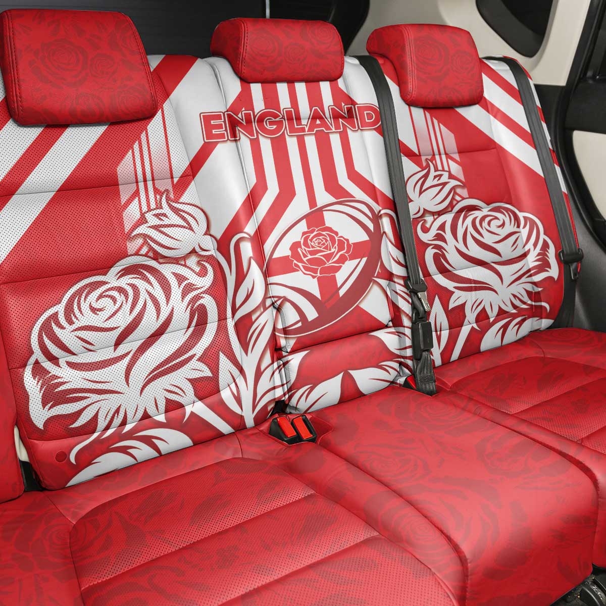 England Red Rose Rugby Back Car Seat Cover Sporty Style - Wonder Print Shop