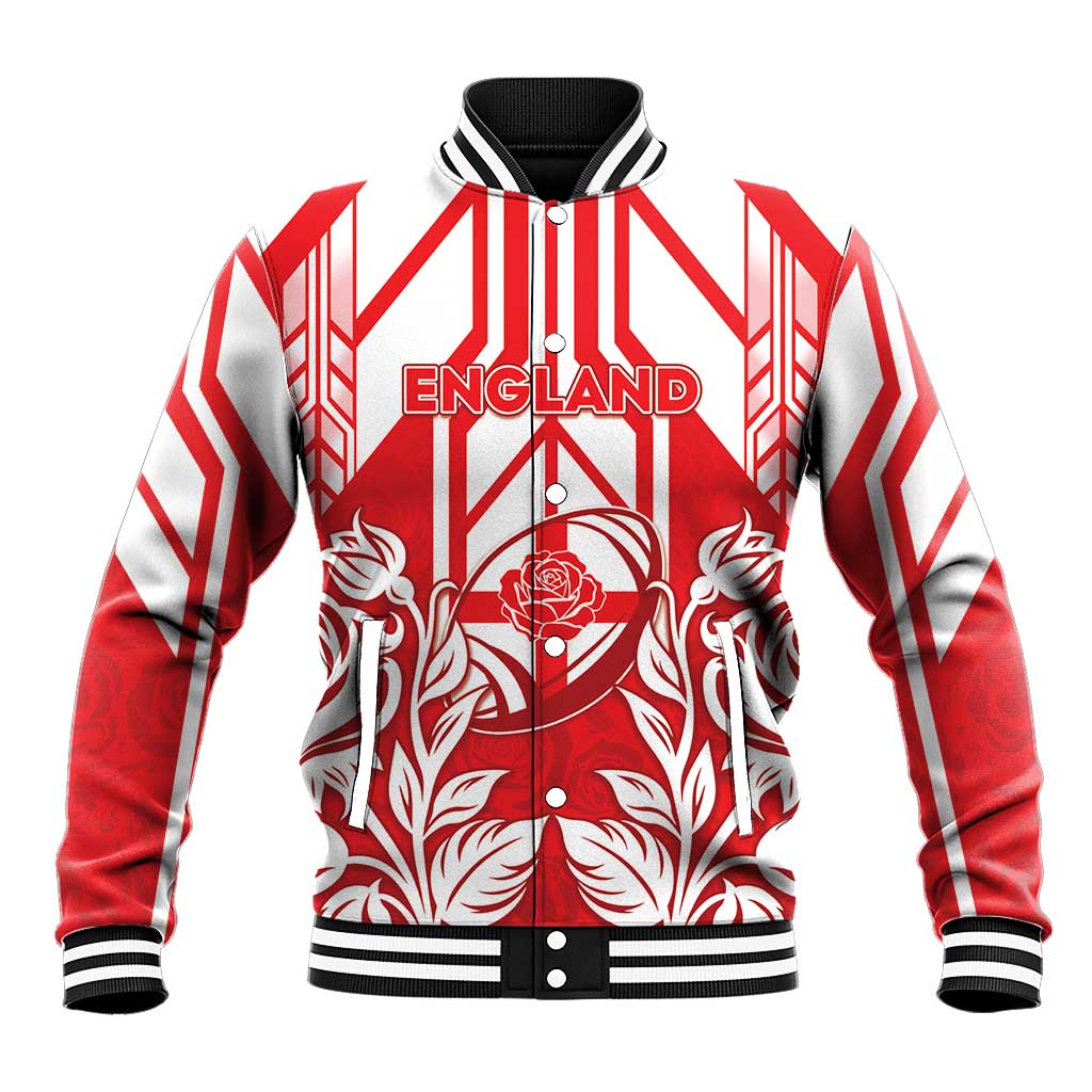 England Red Rose Rugby Custom Baseball Jacket Sporty Style - Wonder Print Shop