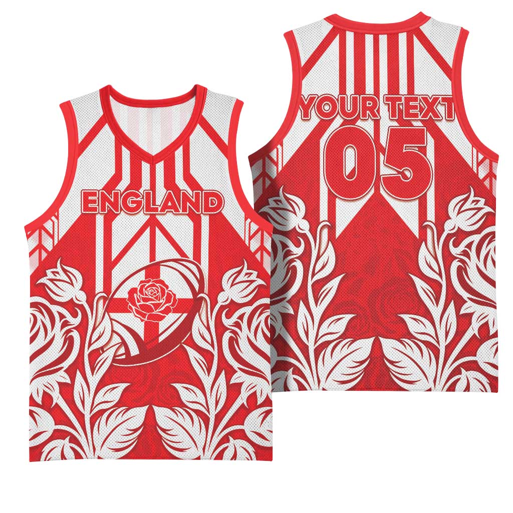 England Red Rose Rugby Custom Basketball Jersey Sporty Style - Wonder Print Shop