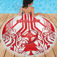 England Red Rose Rugby Beach Blanket Sporty Style - Wonder Print Shop