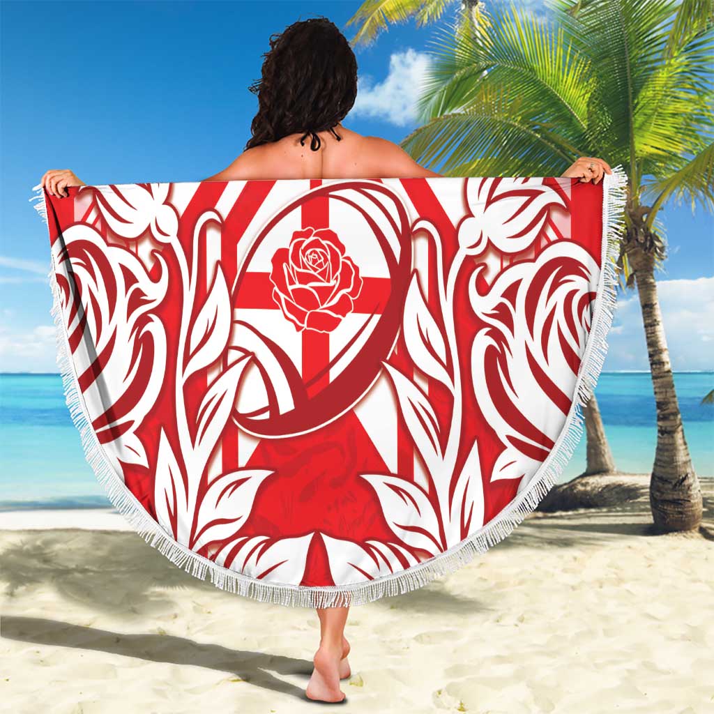 England Red Rose Rugby Beach Blanket Sporty Style - Wonder Print Shop