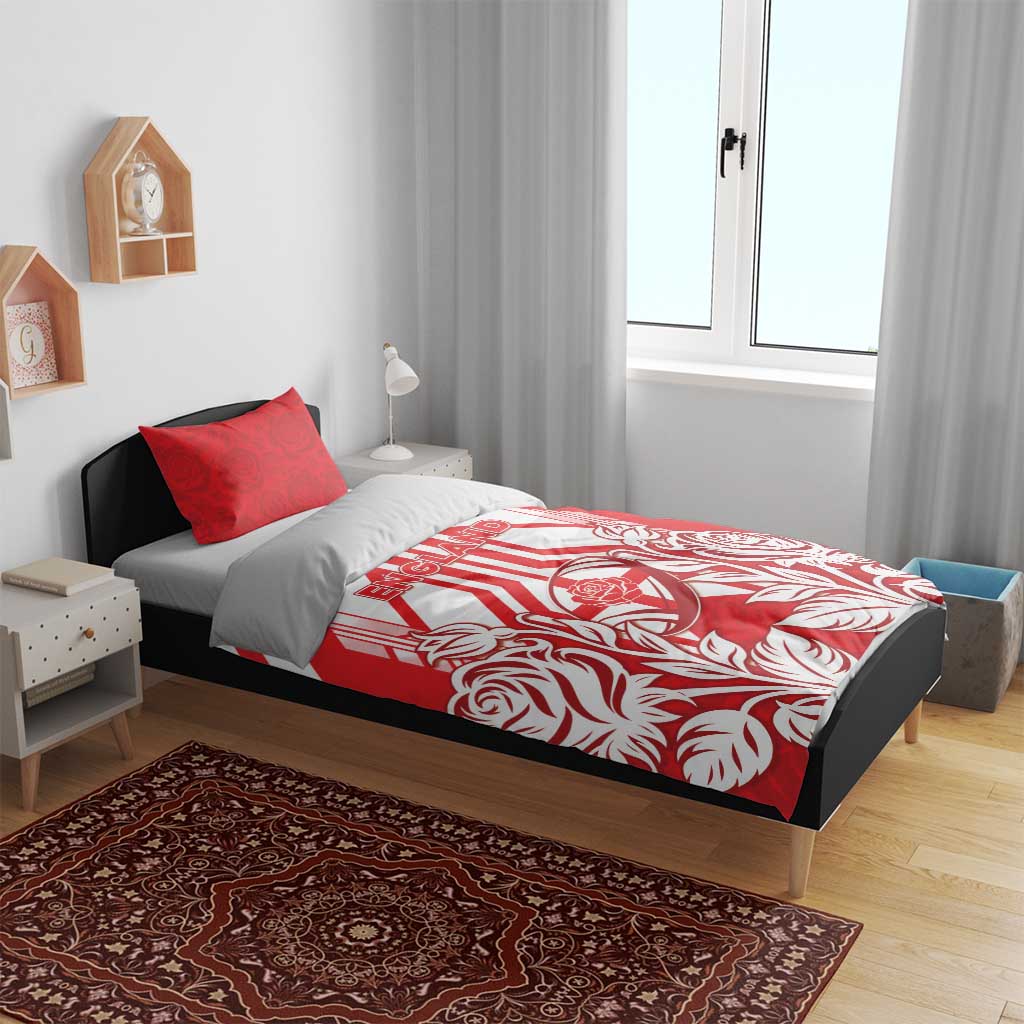 England Red Rose Rugby Bedding Set Sporty Style - Wonder Print Shop