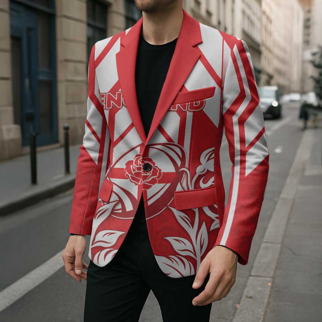 England Red Rose Rugby Custom Blazer Sporty Style - Wonder Print Shop
