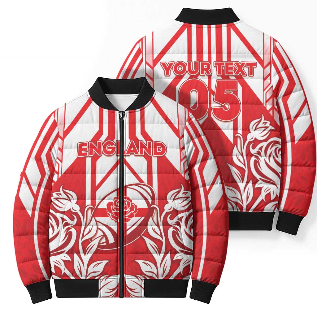 England Red Rose Rugby Custom Bomber Puffer Jacket Sporty Style - Wonder Print Shop