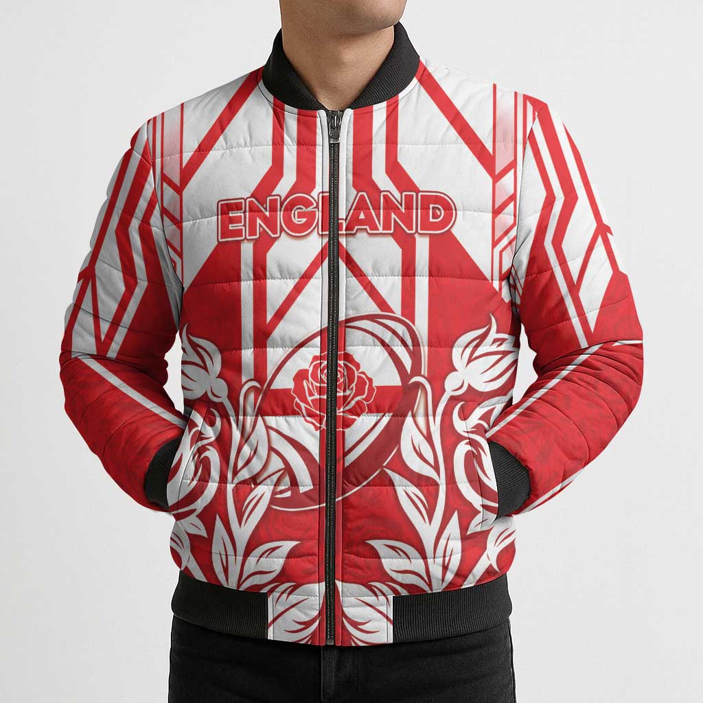 England Red Rose Rugby Custom Bomber Puffer Jacket Sporty Style - Wonder Print Shop