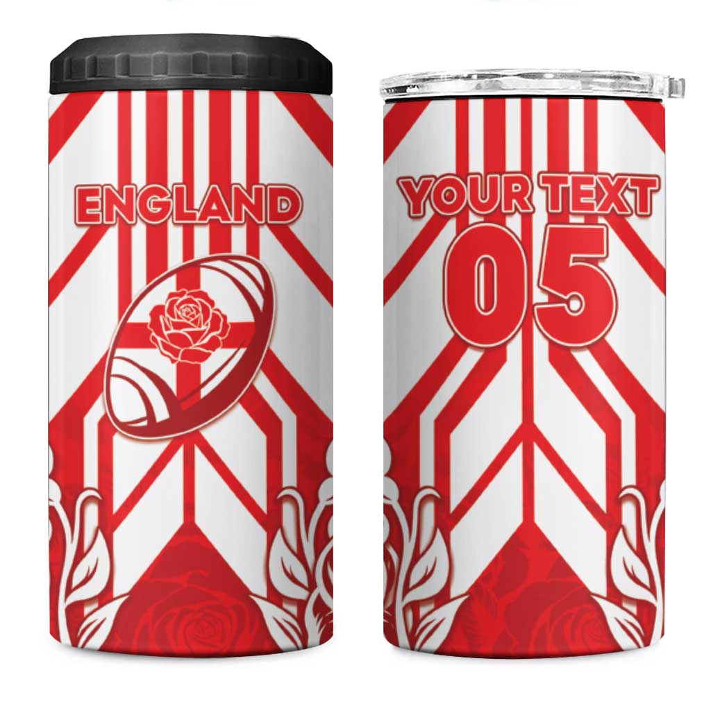 England Red Rose Rugby Custom 4 in 1 Can Cooler Tumbler Sporty Style - Wonder Print Shop