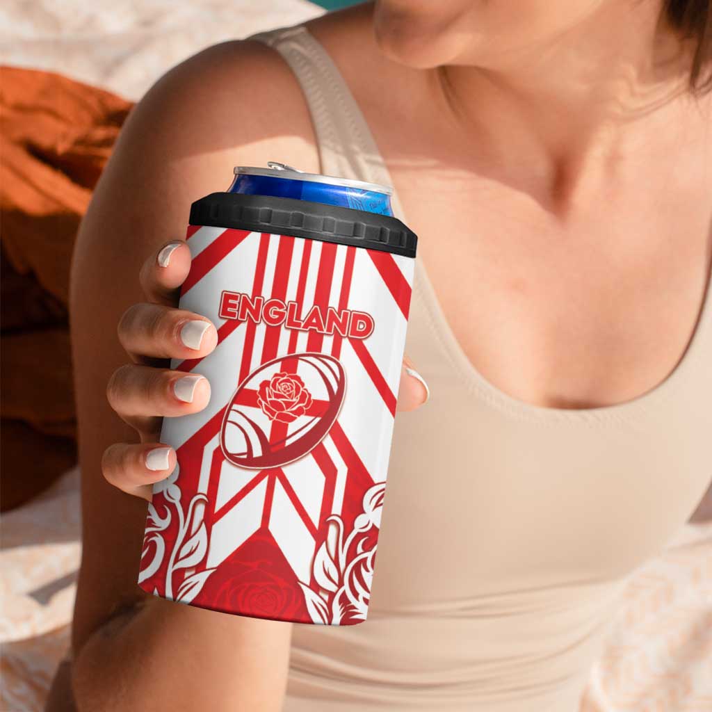 England Red Rose Rugby Custom 4 in 1 Can Cooler Tumbler Sporty Style - Wonder Print Shop