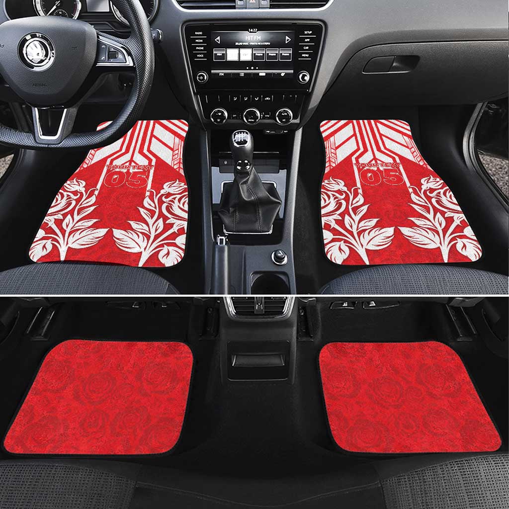 England Red Rose Rugby Custom Car Mats Sporty Style - Wonder Print Shop