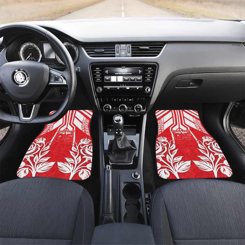 England Red Rose Rugby Custom Car Mats Sporty Style - Wonder Print Shop