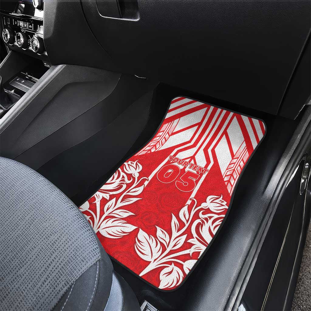 England Red Rose Rugby Custom Car Mats Sporty Style - Wonder Print Shop