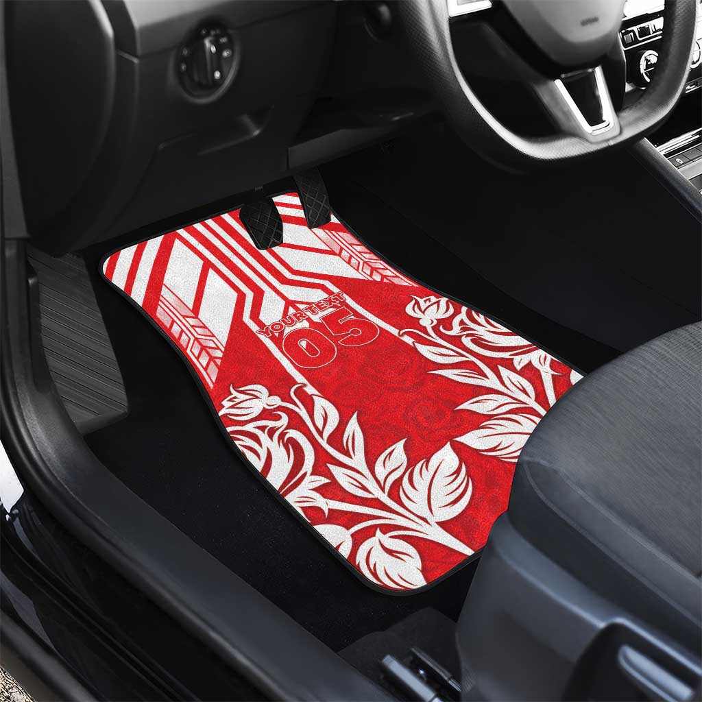 England Red Rose Rugby Custom Car Mats Sporty Style - Wonder Print Shop
