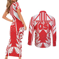 England Red Rose Rugby Custom Couples Matching Short Sleeve Bodycon Dress and Long Sleeve Button Shirt Sporty Style - Wonder Print Shop