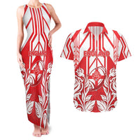 England Red Rose Rugby Custom Couples Matching Tank Maxi Dress and Hawaiian Shirt Sporty Style - Wonder Print Shop