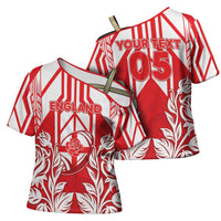 England Red Rose Rugby Custom Cross Shoulder Shirt Sporty Style - Wonder Print Shop