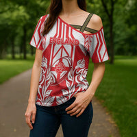 England Red Rose Rugby Custom Cross Shoulder Shirt Sporty Style - Wonder Print Shop