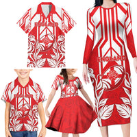 England Red Rose Rugby Custom Family Matching Long Sleeve Bodycon Dress and Hawaiian Shirt Sporty Style - Wonder Print Shop