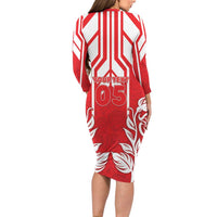 England Red Rose Rugby Custom Family Matching Long Sleeve Bodycon Dress and Hawaiian Shirt Sporty Style - Wonder Print Shop