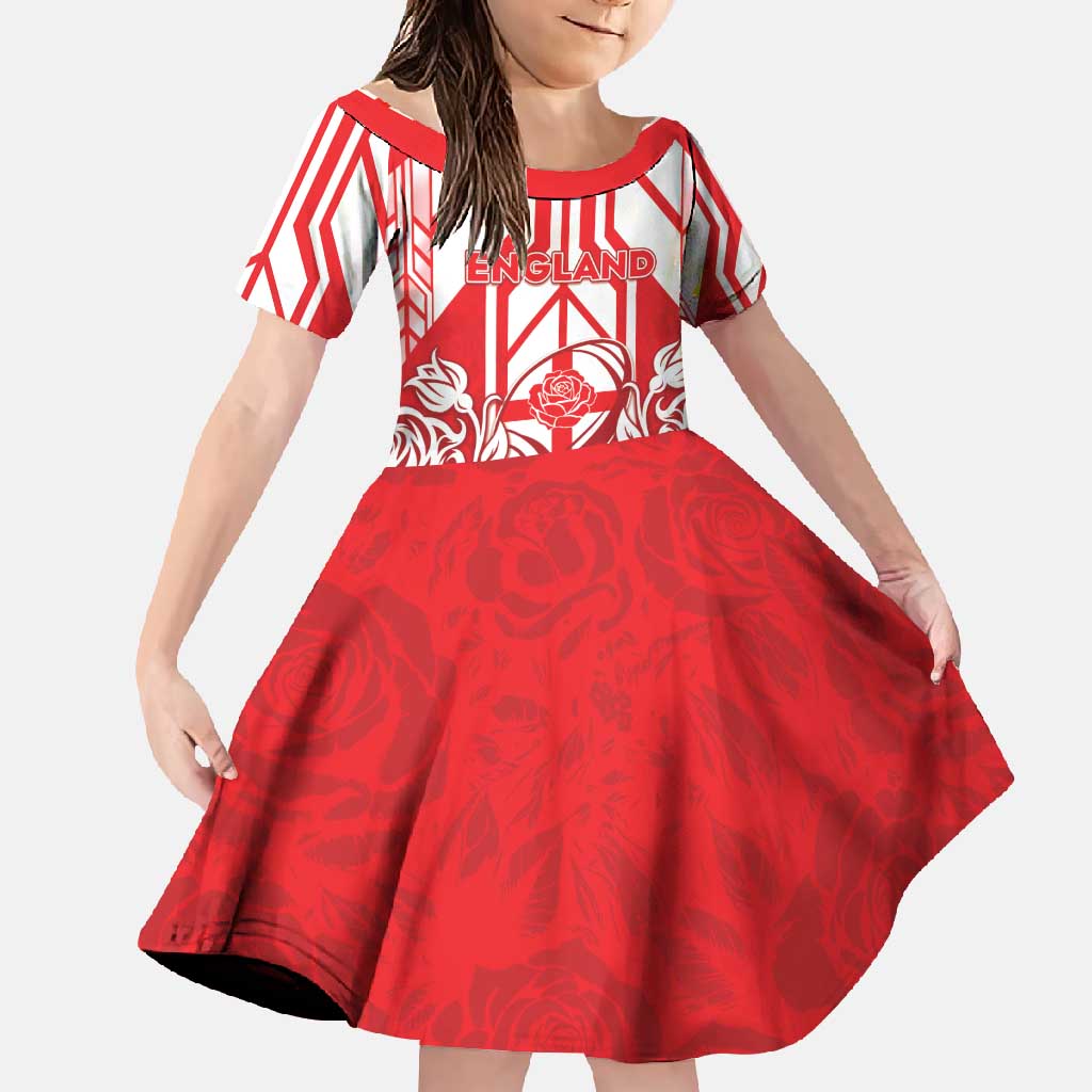 England Red Rose Rugby Custom Family Matching Mermaid Dress and Hawaiian Shirt Sporty Style - Wonder Print Shop