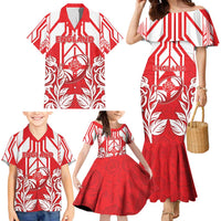 England Red Rose Rugby Custom Family Matching Mermaid Dress and Hawaiian Shirt Sporty Style - Wonder Print Shop