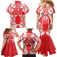 England Red Rose Rugby Custom Family Matching Mermaid Dress and Hawaiian Shirt Sporty Style - Wonder Print Shop