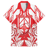 England Red Rose Rugby Custom Family Matching Off The Shoulder Long Sleeve Dress and Hawaiian Shirt Sporty Style - Wonder Print Shop