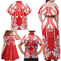 England Red Rose Rugby Custom Family Matching Off Shoulder Maxi Dress and Hawaiian Shirt Sporty Style - Wonder Print Shop