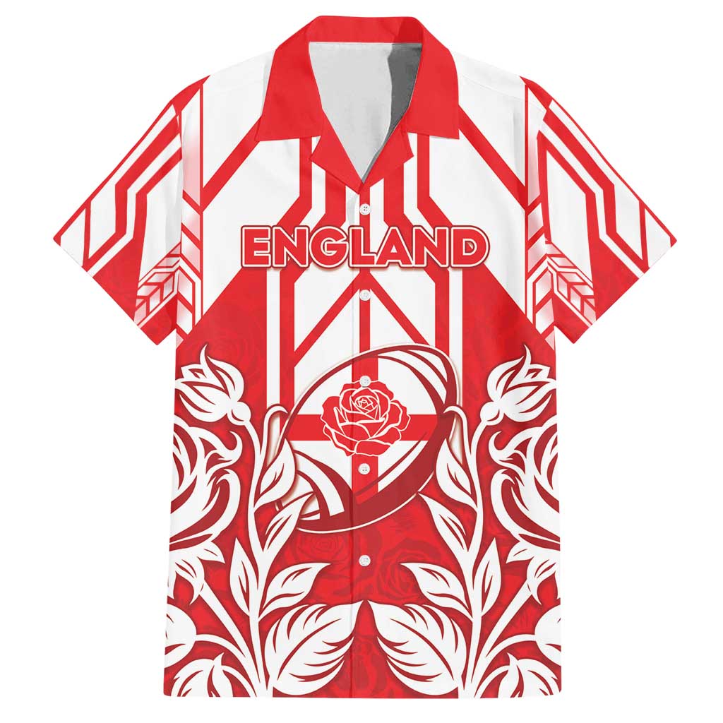 England Red Rose Rugby Custom Family Matching Off Shoulder Maxi Dress and Hawaiian Shirt Sporty Style - Wonder Print Shop