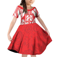 England Red Rose Rugby Custom Family Matching Off Shoulder Short Dress and Hawaiian Shirt Sporty Style - Wonder Print Shop