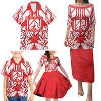 England Red Rose Rugby Custom Family Matching Puletasi and Hawaiian Shirt Sporty Style - Wonder Print Shop