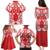 England Red Rose Rugby Custom Family Matching Puletasi and Hawaiian Shirt Sporty Style - Wonder Print Shop