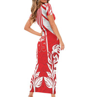 England Red Rose Rugby Custom Family Matching Short Sleeve Bodycon Dress and Hawaiian Shirt Sporty Style - Wonder Print Shop