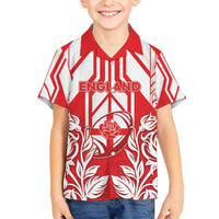 England Red Rose Rugby Custom Family Matching Short Sleeve Bodycon Dress and Hawaiian Shirt Sporty Style - Wonder Print Shop