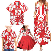 England Red Rose Rugby Custom Family Matching Summer Maxi Dress and Hawaiian Shirt Sporty Style - Wonder Print Shop