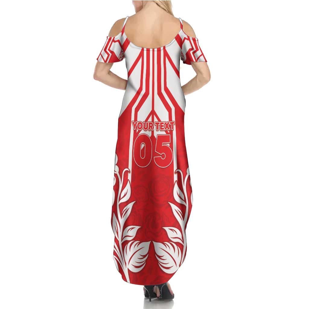 England Red Rose Rugby Custom Family Matching Summer Maxi Dress and Hawaiian Shirt Sporty Style - Wonder Print Shop