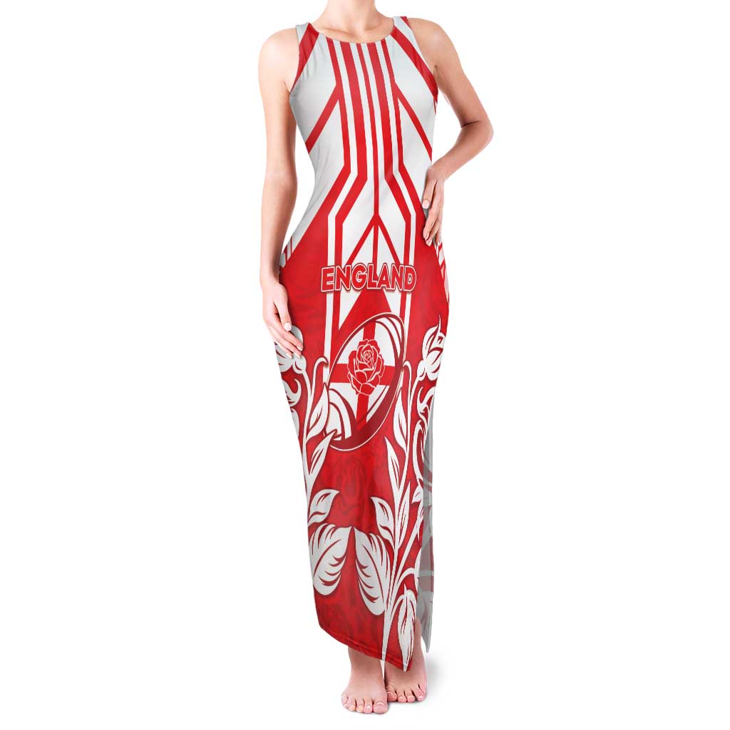 England Red Rose Rugby Custom Family Matching Tank Maxi Dress and Hawaiian Shirt Sporty Style - Wonder Print Shop