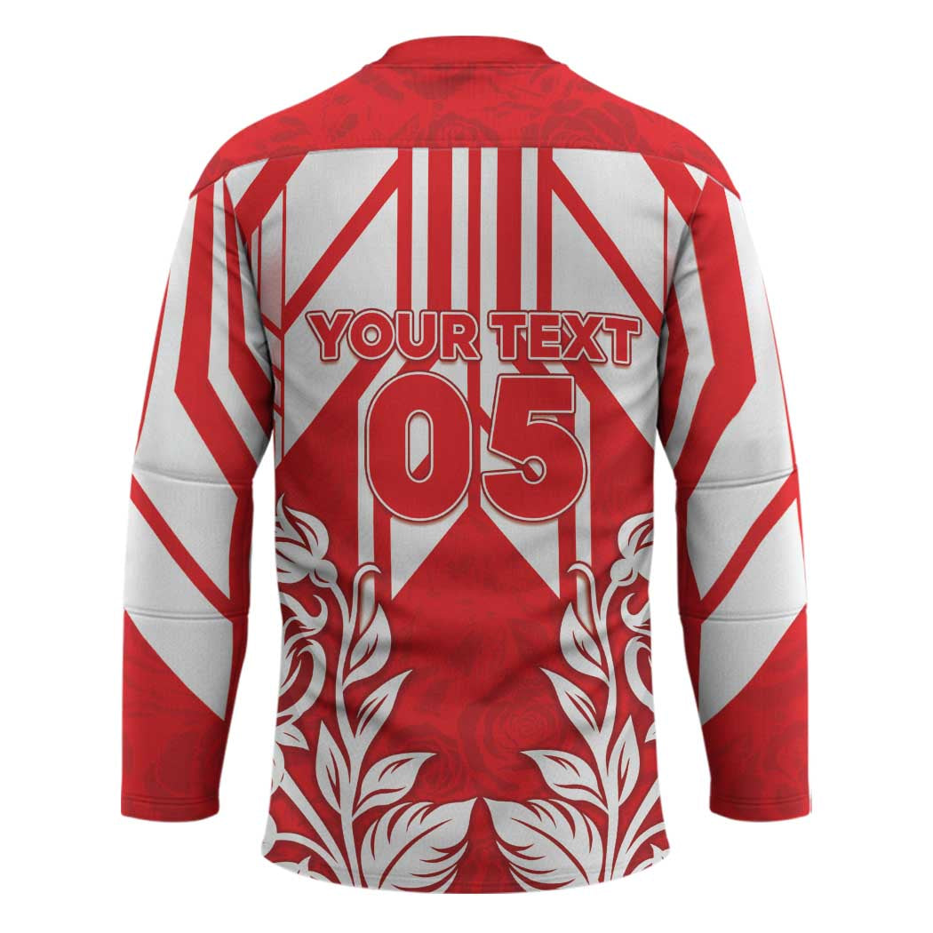 England Red Rose Rugby Custom Hockey Jersey Sporty Style - Wonder Print Shop