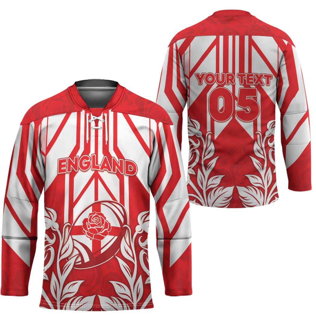 England Red Rose Rugby Custom Hockey Jersey Sporty Style - Wonder Print Shop