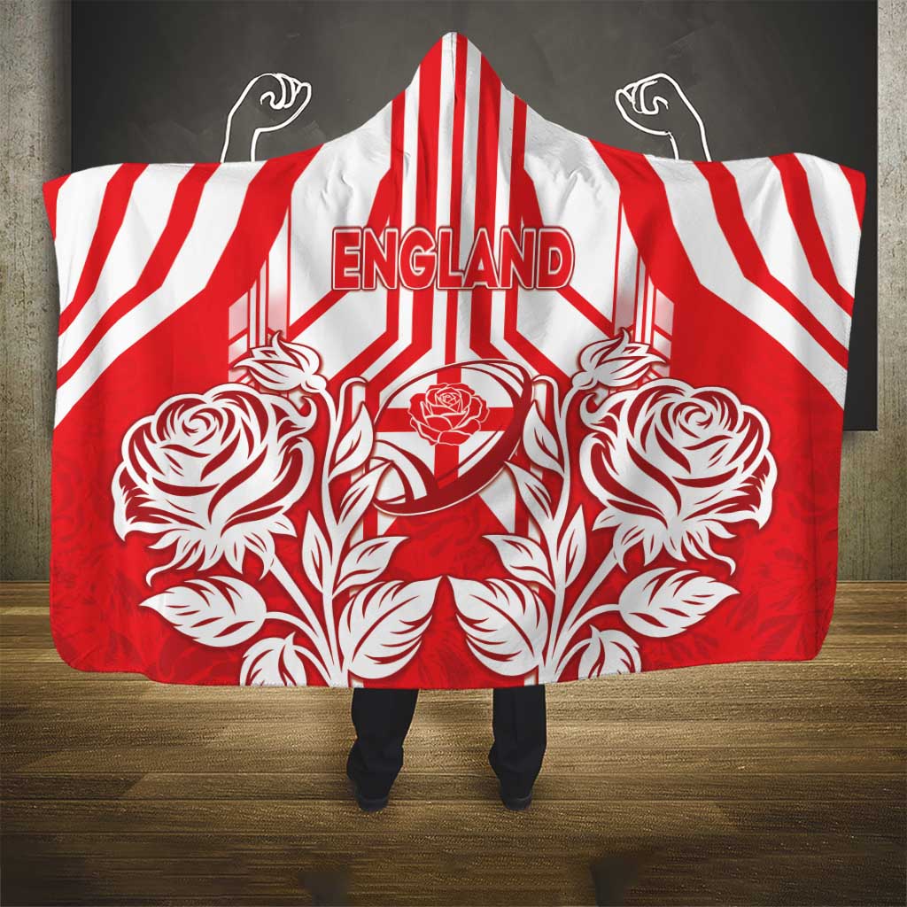 England Red Rose Rugby Hooded Blanket Sporty Style - Wonder Print Shop