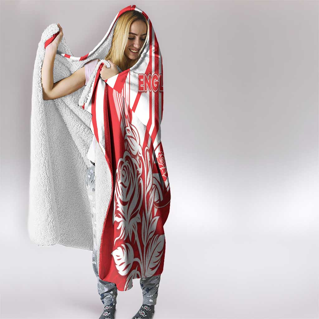 England Red Rose Rugby Hooded Blanket Sporty Style - Wonder Print Shop