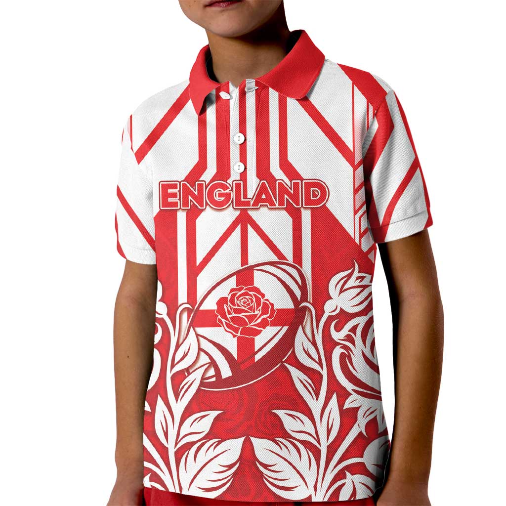 England Red Rose Rugby Custom Kid Polo Shirt Sporty Style - Wonder Print Shop
