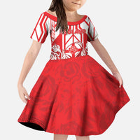 England Red Rose Rugby Custom Kid Short Sleeve Dress Sporty Style - Wonder Print Shop